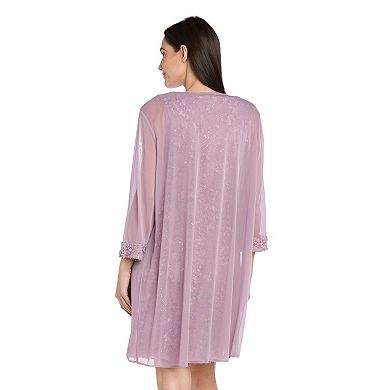 Petite R&M Richards 2-pc. Beaded Neck Detail Soutache Lace Jacket Dress
