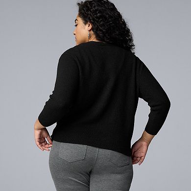Plus Size Simply Vera Vera Wang Luxe Cashmere Blend 4-Way Cardigan