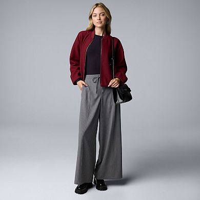 Women's Simply Vera Vera Wang Structured Knit Bomber Jacket