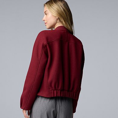 Women's Simply Vera Vera Wang Structured Knit Bomber Jacket