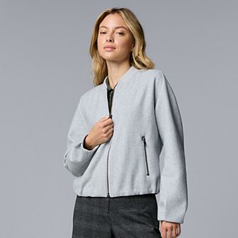 Women's Simply Vera Vera Wang Structured Knit Bomber Jacket