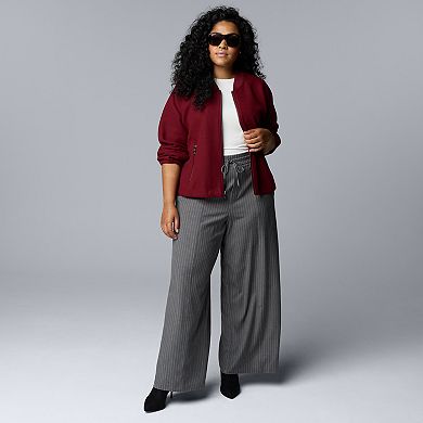 Plus Size Simply Vera Vera Wang Structured Knit Bomber Jacket