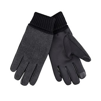 Men's Dockers Fleece Lined Wool Gloves With Ribbed Cuff