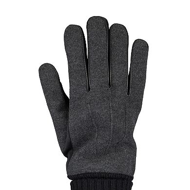 Men's Dockers Fleece Lined Wool Gloves With Ribbed Cuff