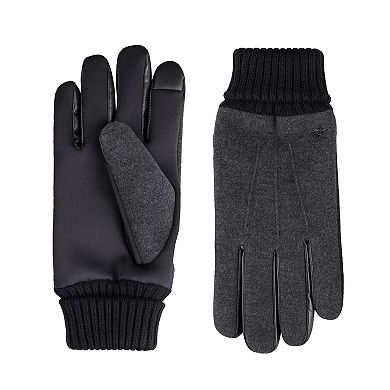 Men's Dockers Fleece Lined Wool Gloves With Ribbed Cuff