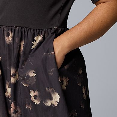Plus Size Simply Vera Vera Wang Mixed Media Maxi Dress