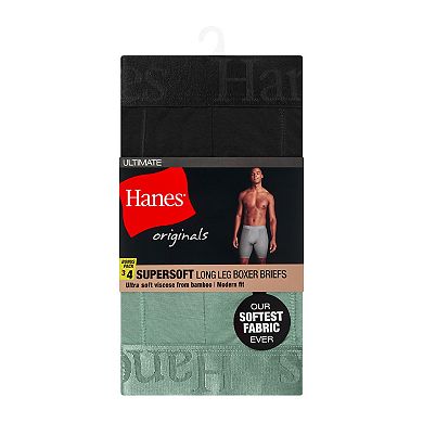 Men's Hanes® 3+1 Bonus Pack SuperSoft Long Leg Boxer Brief Underwear