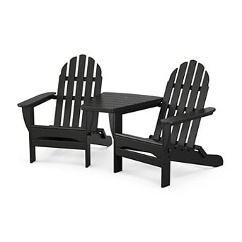 POLYWOOD® Classic Folding Adirondacks with Angled Connecting Table