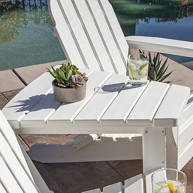 POLYWOOD Outdoor Classic Series Angled Adirondack Connecting Table