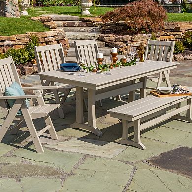 POLYWOOD Outdoor Farmhouse Trestle Bench