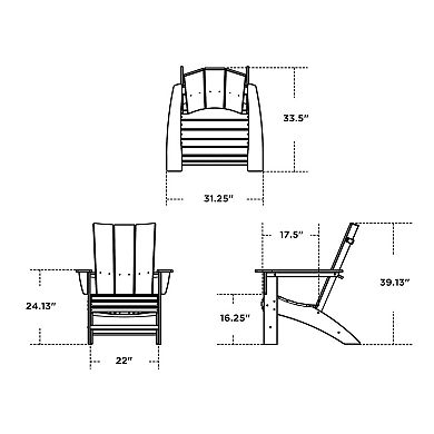 POLYWOOD Outdoor Modern Curveback Adirondack Chair