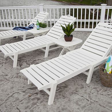 POLYWOOD Outdoor Nautical Chaise Lounge Chair