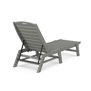POLYWOOD Outdoor Nautical Chaise Lounge Chair