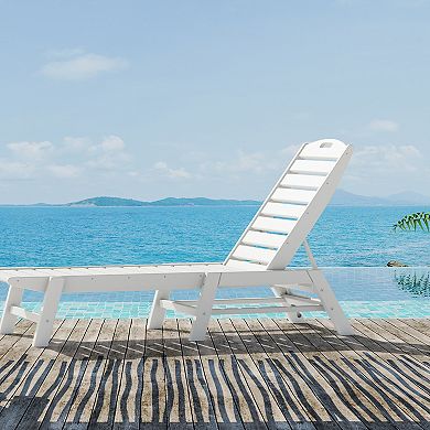 POLYWOOD Outdoor Nautical Chaise Lounge Chair