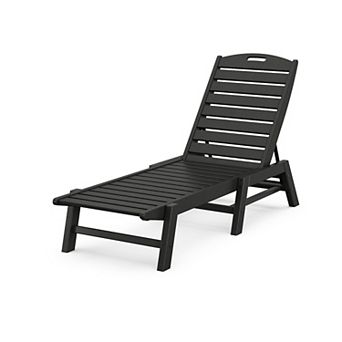 POLYWOOD Outdoor Nautical Chaise Lounge Chair