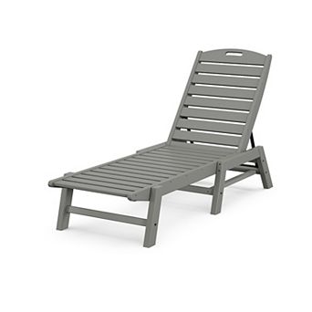 POLYWOOD Outdoor Nautical Chaise Lounge Chair