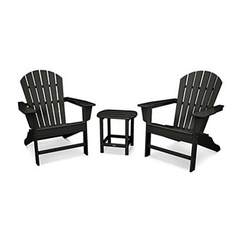 POLYWOOD Outdoor South Beach Adirondack Chair 3 pc Set with Side Table