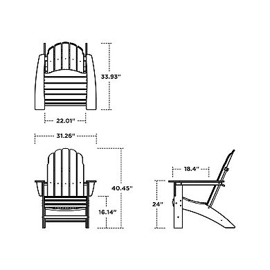 POLYWOOD Outdoor Vineyard Curveback Adirondack Chair