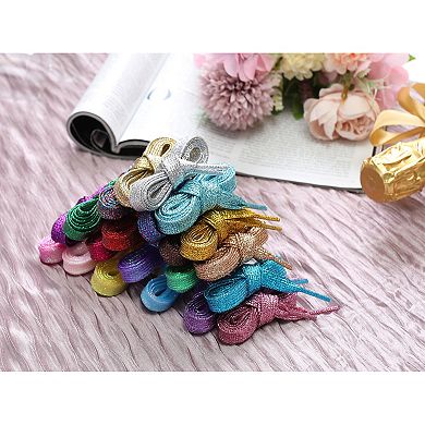 1 Pair Glitter Shiny Metallic Shimmery Flat Sneakers Shoelaces Shoe Laces Strings 55.12"