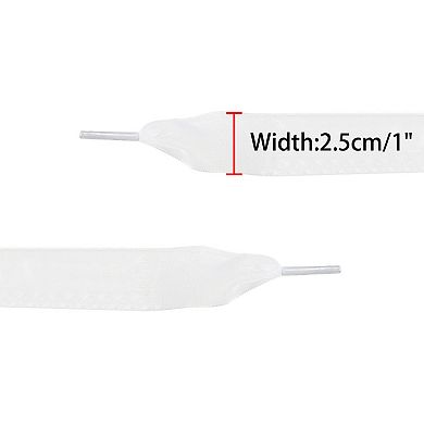 2 Pairs Flat Shoelaces 2.5cm Wide Transparent Shoe Laces for Sneakers 110cm/43.31"