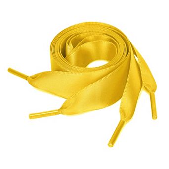 Unisex Solid Color Wide Satin Ribbon Shoelaces for Sneakers 2 Pairs 35.43"