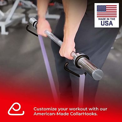Resistance Band Bar Collar Hooks Use with Any 2" Olympic Bar