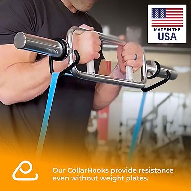 Resistance Band Bar Collar Hooks Use with Any 2" Olympic Bar