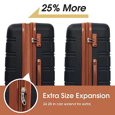 Merax 3 Piece Luggage Set Hardside Spinner Suitcase with TSA Lock