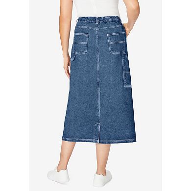 Woman Within Plus Size Carpenter Denim Skirt