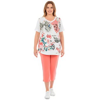 Woman Within Plus Size Two-Piece V-Neck Tunic & Capri Set