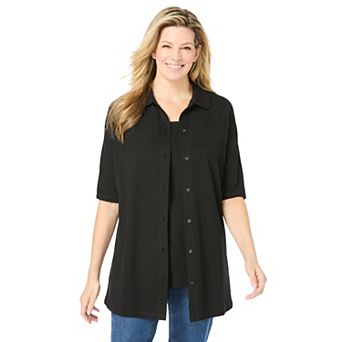 Woman Within Plus Size Knit Shirt With Free Tank