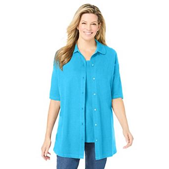 Woman Within Plus Size Knit Shirt With Free Tank