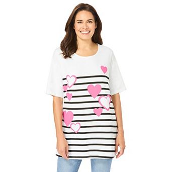 Woman Within Plus Size Graphic Print Scoop Neck Tunic