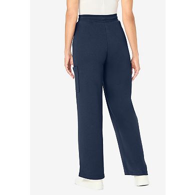 Woman Within Plus Size Petite Knit Pull-On Drawstring Cargo Pants