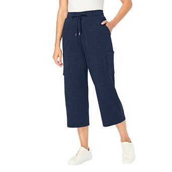 Woman Within Plus Size Petite Knit Cargo Capri