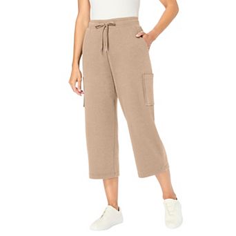 Woman Within Plus Size Petite Knit Cargo Capri