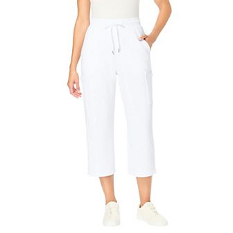 Woman Within Plus Size Petite Knit Cargo Capri