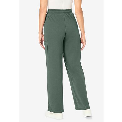 Woman Within Plus Size Knit Pull-On Drawstring Cargo Pants