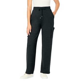 Woman Within Plus Size Knit Pull-On Drawstring Cargo Pants