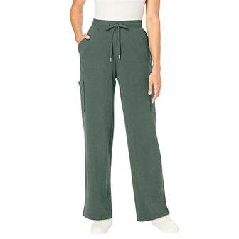Woman Within Plus Size Knit Pull-On Drawstring Cargo Pants