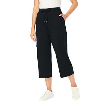 Woman Within Plus Size Knit Cargo Capri