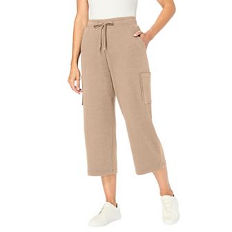 Woman Within Plus Size Knit Cargo Capri