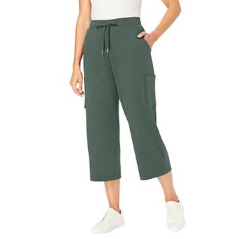 Woman Within Plus Size Knit Cargo Capri