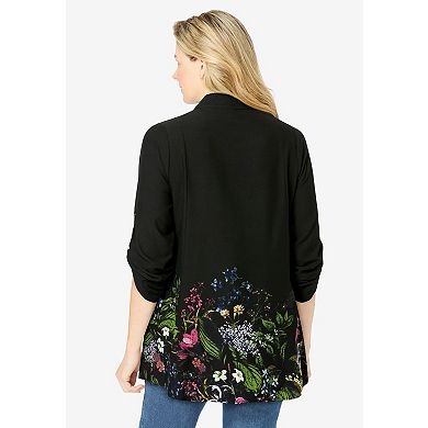 Woman Within Plus Size Snap Swing Pocket Tunic