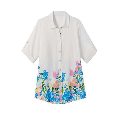 Woman Within Plus Size Snap Swing Pocket Tunic