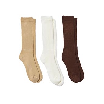 Comfort Choice Women's Plus Size Diabetic Ultra Plush Crew Socks 3-Pack