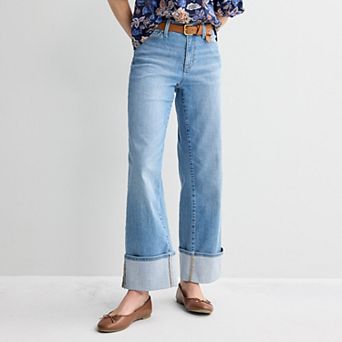 Women's Sonoma Goods For Life® High Rise Wide Leg Cuff Jeans