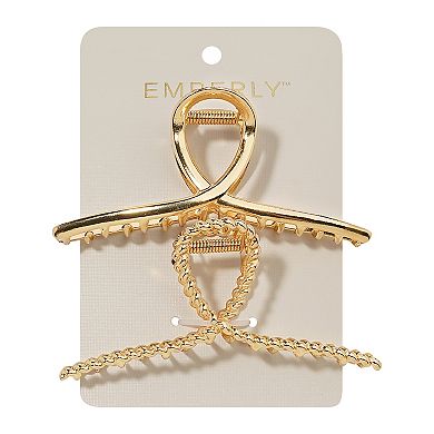 Emberly 2-pk. Metal Twist Smooth Claw Clips
