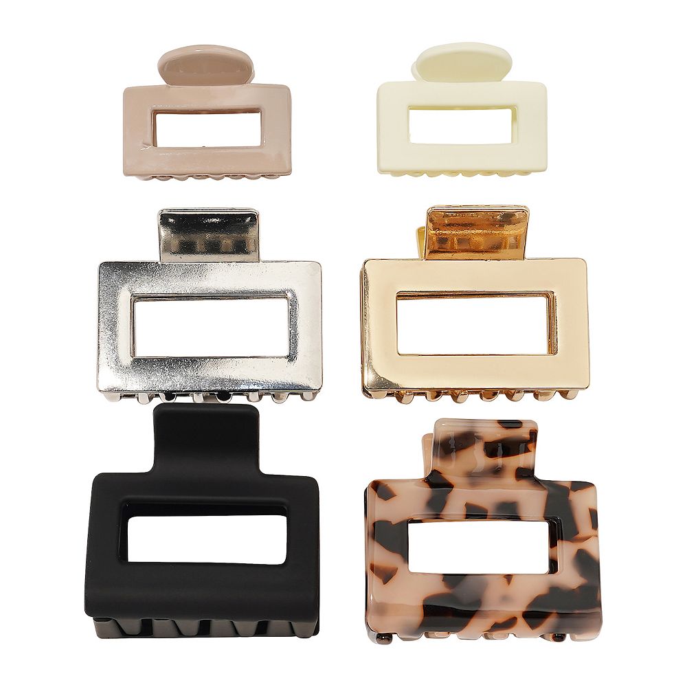 Emberly 6-pk. Tortoise Mixed Claw Clips