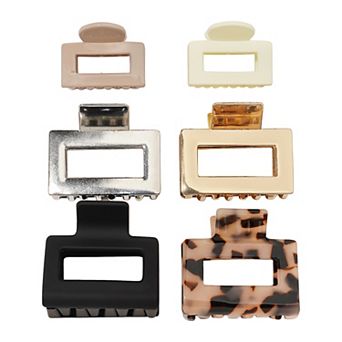 Emberly 6 pk Tortoise Mixed Claw Clips